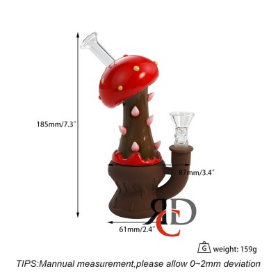 SILICONE WATER PIPE MUSHROOM WPS1226 1CT